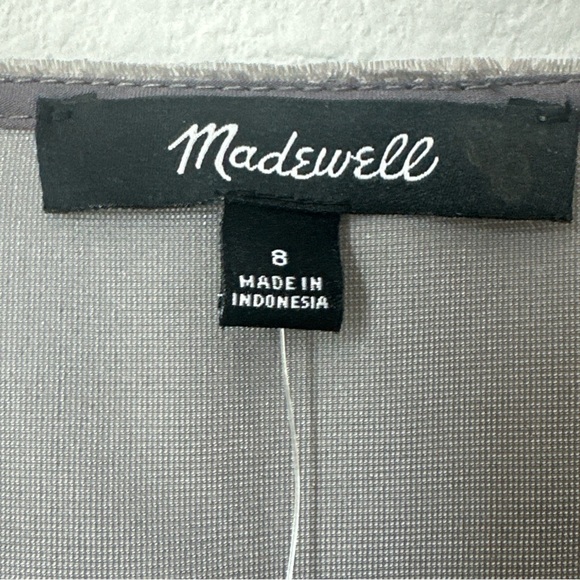 MADEWELL SHIMMERY SILVER-GRAY VELVET V-NECK BLOUSE  Size 8 NWT - Picture 3 of 11